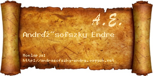 Andrásofszky Endre névjegykártya